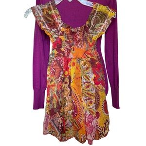 NWT Raj Little Girls NWT Multicolored Bohemian Dress 4-5t